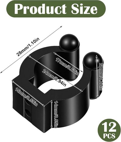 Bremorou 12Pcs Fishing Rod Clips Billiards Cue Clip Holders - Pool Cue Holder Clamps Snooker Cue Locating Clips Black Cue Clips with Screws for Fishing Billiards Snooker Pool Cue Locating Supplies in Saudi Arabia