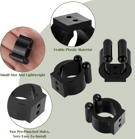 Bremorou 12Pcs Fishing Rod Clips Billiards Cue Clip Holders - Pool Cue Holder Clamps Snooker Cue Locating Clips Black Cue Clips with Screws for Fishing Billiards Snooker Pool Cue Locating Supplies in Saudi Arabia
