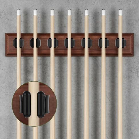 Bremorou 12Pcs Fishing Rod Clips Billiards Cue Clip Holders - Pool Cue Holder Clamps Snooker Cue Locating Clips Black Cue Clips with Screws for Fishing Billiards Snooker Pool Cue Locating Supplies in Saudi Arabia