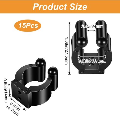 15Pcs Fishing Rod Clips Fishing Rod Holders for Wall-Pool Cue Holder Storage Rack Pool Stick Holder Wall Mount for Wall Garage Pool Cue Locating Storage Supplies in Saudi Arabia