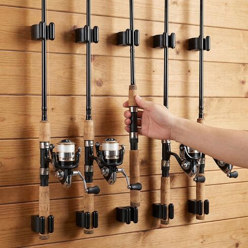 15Pcs Fishing Rod Clips Fishing Rod Holders for Wall-Pool Cue Holder Storage Rack Pool Stick Holder Wall Mount for Wall Garage Pool Cue Locating Storage Supplies in Saudi Arabia