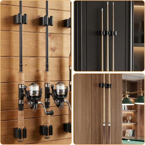 15Pcs Fishing Rod Clips Fishing Rod Holders for Wall-Pool Cue Holder Storage Rack Pool Stick Holder Wall Mount for Wall Garage Pool Cue Locating Storage Supplies in Saudi Arabia