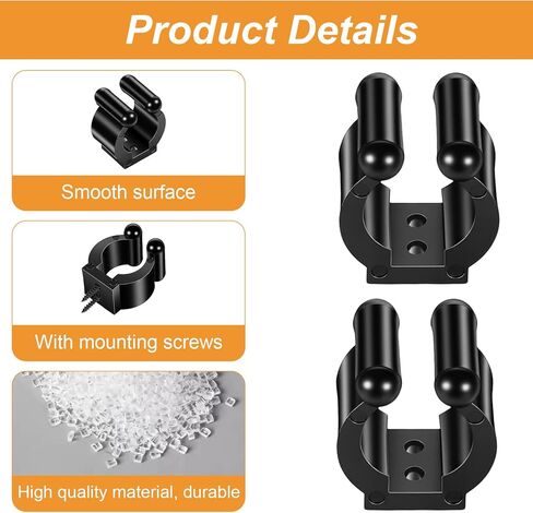 15Pcs Fishing Rod Clips Fishing Rod Holders for Wall-Pool Cue Holder Storage Rack Pool Stick Holder Wall Mount for Wall Garage Pool Cue Locating Storage Supplies in Saudi Arabia