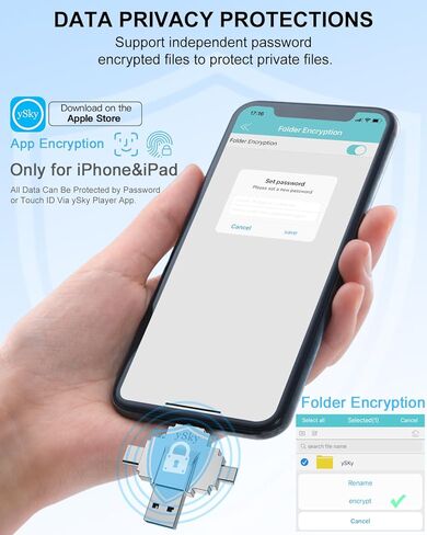 عصا صور بسعة 512 جيجابايت معتمدة من MFi لمحرك أقراص فلاش iPhone، محرك أقراص إبهام للتخزين الخارجي 4 في 1 لنسخ احتياطي لصور وفيديوهات iPhone، محركات أقراص فلاش USB C لأجهزة iPhone/iPad/Android/PC/MAC in Kuwait