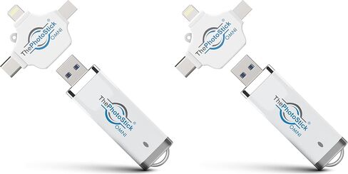ThePhotoStick® Omni 64GB Photo Backup for iPhone, Android and Computers | Automatic Photo and Video Backup, Flash Drive, iOS and Android, macOS and PC, Easy File Storage and Transfer, Memory Stick in Saudi Arabia