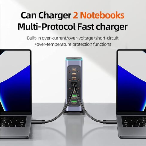 كتلة شاحن سريع USB C بقدرة 660 واط، محطة شحن 8 منافذ GaN، محطة شحن سريعة بمنفذ PD 100 واط لأجهزة متعددة، شاحن حائط للكمبيوتر المحمول متوافق مع MacBook وiPhone 17 وiPad إلخ in Kuwait