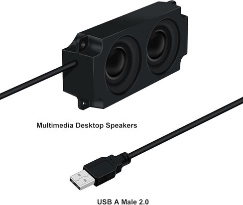 مكبر صوت صغير يعمل بمنفذ USB بقدرة 3 وات، مكبر صوت محمول، مكبرات صوت صغيرة ذاتية اللصق أو الحفر لأجهزة الكمبيوتر المكتبية والكمبيوتر المحمول in Kuwait