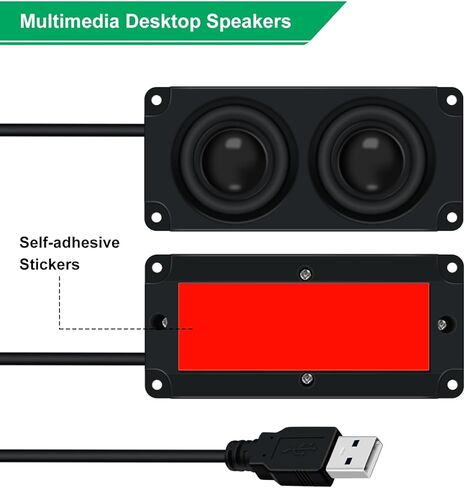 مكبر صوت صغير يعمل بمنفذ USB بقدرة 3 وات، مكبر صوت محمول، مكبرات صوت صغيرة ذاتية اللصق أو الحفر لأجهزة الكمبيوتر المكتبية والكمبيوتر المحمول in Kuwait