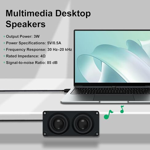 مكبر صوت صغير يعمل بمنفذ USB بقدرة 3 وات، مكبر صوت محمول، مكبرات صوت صغيرة ذاتية اللصق أو الحفر لأجهزة الكمبيوتر المكتبية والكمبيوتر المحمول in Kuwait