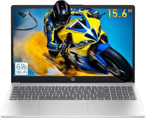 HP 15.6" Pavilion Laptop Computer PC, Intel N100 (16GB RAM, 256GB SSD) Lifetime Office 365, Portable Design & Long Battery Life, for Home Daily use, Windows 11 Home, Silver, Type-C to RJ-45 Cable in Kuwait