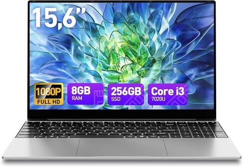 15.6 Inch Laptop Computer 8GB RAM 256GB SSD Win 11 Laptop, Core i3 Processor, 1080P FHD Display, Backlit Keyboard, Fingerprint, USB3.0,WiFi5,Mini HDMI, BT5,Webcam in Kuwait