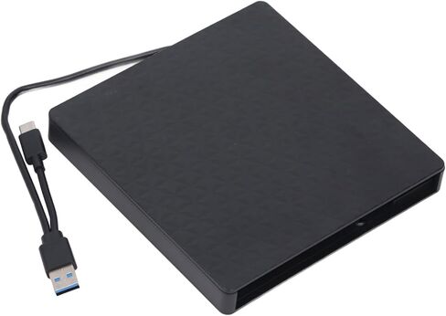 Fabater External DVD Drive, 12.7mm Slim USB 3.0 Enclosure, Type C Optical Drive with Integrated Cable for Laptop Desktop 7 8 10 Vista in Saudi Arabia