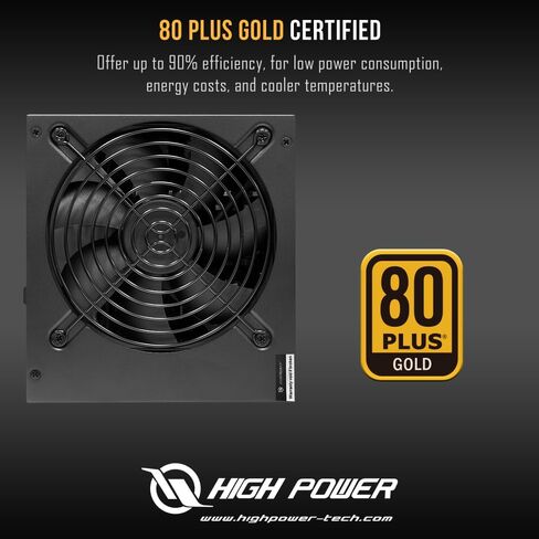 مزود طاقة كمبيوتر عالي الطاقة 80 بلس ذهبي معتمد - 650 واط PSU، طاقة مستمرة ATX 12V V2.3/EPS Active PFC مع مروحة هادئة 120 مم، أداء موثوق وكفاءة عالية in Kuwait