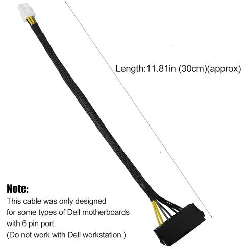 24 Pin to 6 Pin ATX Power Adapter Cable Compatible with Computer Motherboards for 3650 3040 7040 30cm Length 18AWG Tinned Copper Wire in Saudi Arabia
