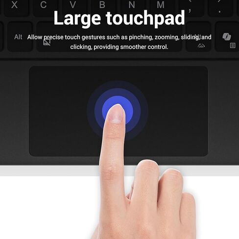 لوحة مفاتيح بلوتوث لاسلكية Zopsc لجهاز Pro مقاس 12 بوصة، غطاء محمول نحيف للغاية مع 7 ألوان خلفية ولوحة تتبع متعددة اللمس، لوحة مفاتيح مغناطيسية قابلة لإعادة الشحن in Saudi Arabia