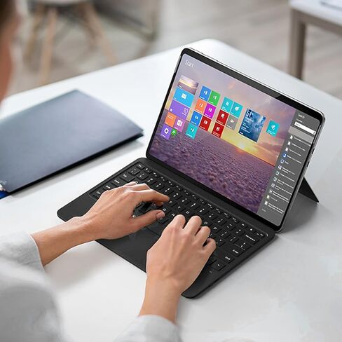 لوحة مفاتيح بلوتوث لاسلكية Zopsc لجهاز Pro مقاس 12 بوصة، غطاء محمول نحيف للغاية مع 7 ألوان خلفية ولوحة تتبع متعددة اللمس، لوحة مفاتيح مغناطيسية قابلة لإعادة الشحن in Saudi Arabia