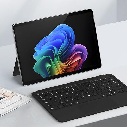 لوحة مفاتيح بلوتوث لاسلكية Zopsc لجهاز Pro مقاس 12 بوصة، غطاء محمول نحيف للغاية مع 7 ألوان خلفية ولوحة تتبع متعددة اللمس، لوحة مفاتيح مغناطيسية قابلة لإعادة الشحن in Saudi Arabia