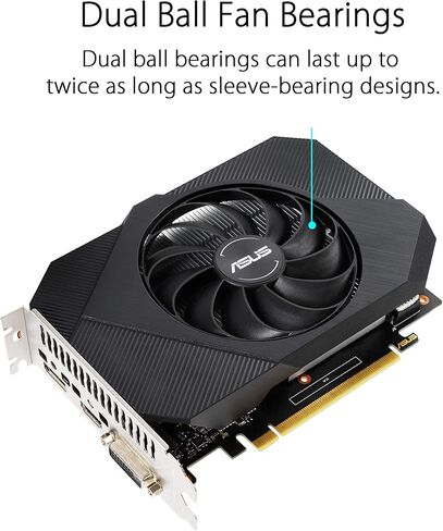 ASUS Phoenix NVIDIA GeForce GTX 1650 OC Edition Gaming Graphics Card (PCIe 3.0, 4GB GDDR6 Memory, HDMI 2.0b, DisplayPort 1.4a, DVI-D, Dual Ball Fan Bearings, Auto-Extreme) (Renewed), BLACK in Saudi Arabia