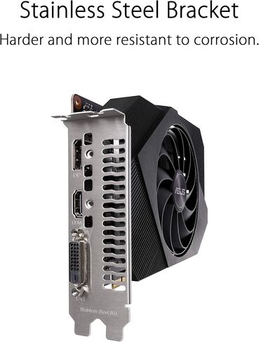 ASUS Phoenix NVIDIA GeForce GTX 1650 OC Edition Gaming Graphics Card (PCIe 3.0, 4GB GDDR6 Memory, HDMI 2.0b, DisplayPort 1.4a, DVI-D, Dual Ball Fan Bearings, Auto-Extreme) (Renewed), BLACK in Saudi Arabia