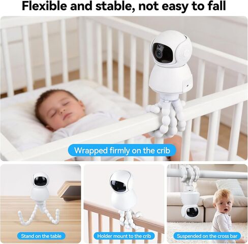 ELUTENG Universal Baby Monitor Holder, Adjustable Baby Camera Mount Stand for Most Baby Monitors, Nursery Shelf for Baby Bed & Crib Borders in Saudi Arabia