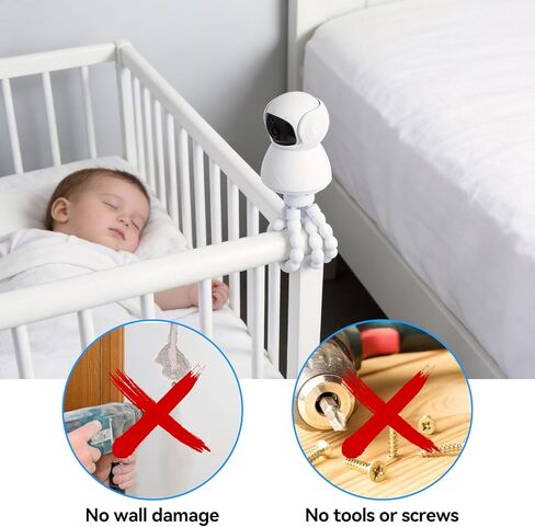 ELUTENG Universal Baby Monitor Holder, Adjustable Baby Camera Mount Stand for Most Baby Monitors, Nursery Shelf for Baby Bed & Crib Borders in Saudi Arabia