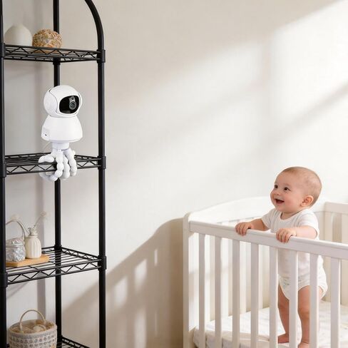 ELUTENG Universal Baby Monitor Holder, Adjustable Baby Camera Mount Stand for Most Baby Monitors, Nursery Shelf for Baby Bed & Crib Borders in Saudi Arabia