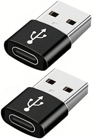 USB-A Male to USB-C Female Adapter, Black, Compact Connector, 8/6/4/2 Pack (6pcs) in Saudi Arabia