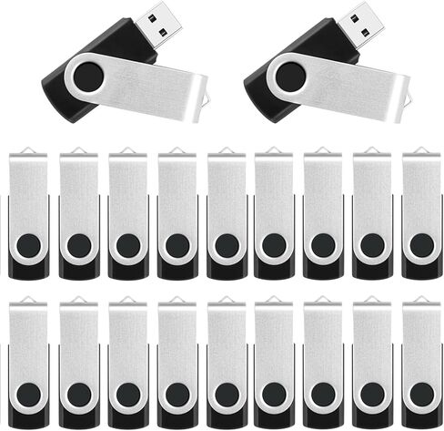Flash Drive Case USB Storage Case with 4GB Thumb Drives 20 Pack, Portable Travel Electronics Bag USB Memory Stick Holder Computer Accessories Small Carrying Case with 12 Flash Drive Labels in Saudi Arabia