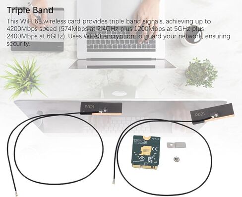 WiFi 6E Wireless Card, M.2 NGFF Triple Band 4200Mbps Laptop Desktop Network Card with Dual Antenna and BT5.2, for 10 11 Systems in Saudi Arabia