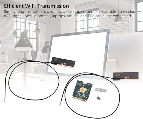 WiFi 6E Wireless Card, M.2 NGFF Triple Band 4200Mbps Laptop Desktop Network Card with Dual Antenna and BT5.2, for 10 11 Systems in Saudi Arabia