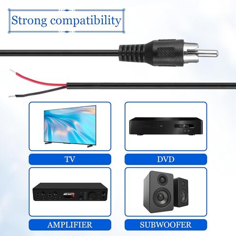 RCA to RCA Audio Cable 2 Pack 3.3 ft Speaker Replacement Male Plug Jack Connector Wire Pigtail Connector Adapter Jack Cable for AV Receiver TV Subwoofer and Amplifier Repair in Saudi Arabia
