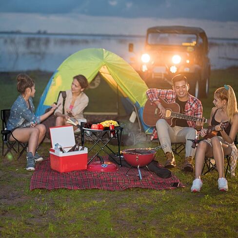 FairySandy 6 Pcs Camping Chairs with Table Heavy Duty Folding Chairs for Outside Camping Table Lawn Foldable Chair with Cup Holders Storage Bags Portable Sports Chairs for Adult Outdoor Travel (Black) in Saudi Arabia