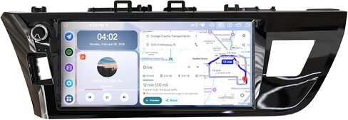 Roadanvi Android 14 6G+128GB 10.33 بوصة ستيريو سيارة لسيارة Toyota Corolla 2014-2016 Wireless Carplay & Android Auto، وحدة رأس بلوتوث 5.2، 4G LTE، 5G WiFi، راديو شاشة تعمل باللمس QLED، ملاحة GPS، سلسلة X14 in Kuwait