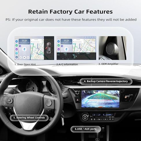Roadanvi Android 14 6G+128GB 10.33 بوصة ستيريو سيارة لسيارة Toyota Corolla 2014-2016 Wireless Carplay & Android Auto، وحدة رأس بلوتوث 5.2، 4G LTE، 5G WiFi، راديو شاشة تعمل باللمس QLED، ملاحة GPS، سلسلة X14 in Kuwait