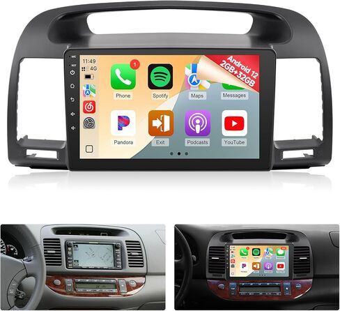 راديو سيارة Naifay Android 12 لسيارة Toyota Camry 2002 2003 2004 2005 2006 (إصدار Fit-J.B.L)، شاشة لمس IPS 9 بوصة لسيارة Camry Carplay Android Auto/Bluetooth/WiFi/FM/GPS/SWC/Mirrolink+Canbus in Saudi Arabia