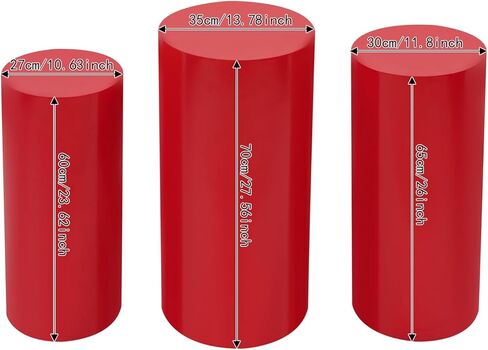 3Pcs Large Round Cylinder Tables Round Cake Pedestal Stand with Three Sizes & Stacked Storage Cylinder Pedestal Stands for Birthdays, Parties, Weddings, Festivals, Corporate Events(Black) in Saudi Arabia
