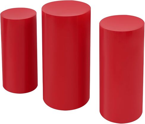 3Pcs Large Round Cylinder Tables Round Cake Pedestal Stand with Three Sizes & Stacked Storage Cylinder Pedestal Stands for Birthdays, Parties, Weddings, Festivals, Corporate Events(Black) in Saudi Arabia