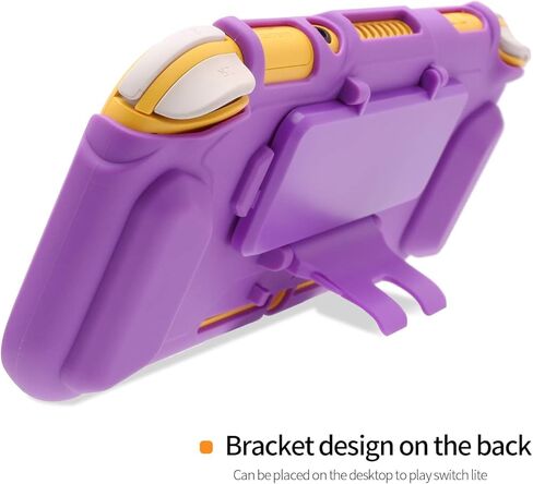 ECHZOVE Switch Lite Case for Kids, 3-in-1 Protective Grip Cover with Built-in Kickstand and Game Card Storage for Nintendo Switch Lite, Lightweight TPU Travel Case, Purple in Saudi Arabia