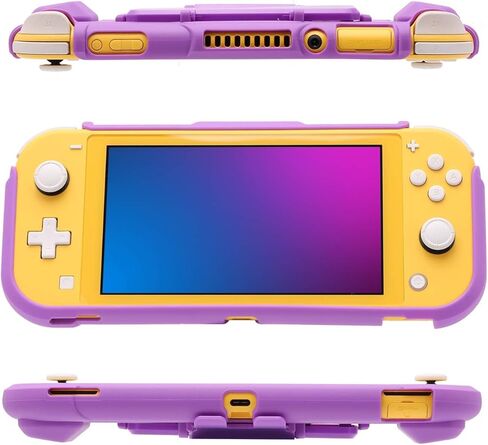 ECHZOVE Switch Lite Case for Kids, 3-in-1 Protective Grip Cover with Built-in Kickstand and Game Card Storage for Nintendo Switch Lite, Lightweight TPU Travel Case, Purple in Saudi Arabia