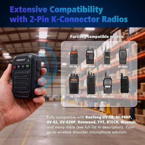 Walkie Talkie Wireless Handheld Speaker Mic, 2 Pin K-Connector Remote Shoulder Microphone Compatible with Baofeng UV-5R BF-F8HP UV-82 UV-82HP and Kenwood, TYT, BTECH Radios in Saudi Arabia