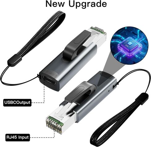 محول USB C إلى إيثرنت، محول إيثرنت ذكر إلى USB-C أنثى، محول إيثرنت محمول وتشغيل بسرعة 1 جيجابت في الثانية للوصول السريع إلى الإنترنت مع كابلات شحن يومية، علبة من الألومنيوم in Kuwait