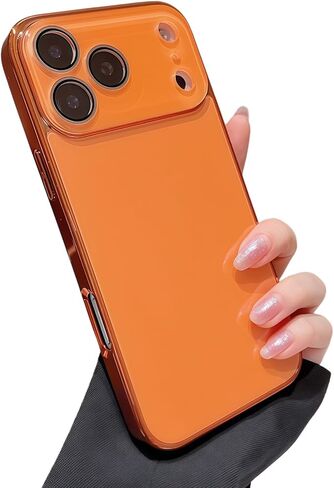 MINSCOSE for iPhone 17 Pro Max Case,Cute Solid Color Electroplated Frame Glossy Design,Crystal Camera Lens Protector Slim Shockproof Protective Cover for Women Girls-Dark Blue in Saudi Arabia