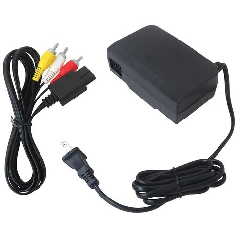 HEKUTU New Power Supply and Cable Bundle for Nintendo 64 – AC Power Adapter + AV Composite Video Cord Compatible for N64 System in Saudi Arabia