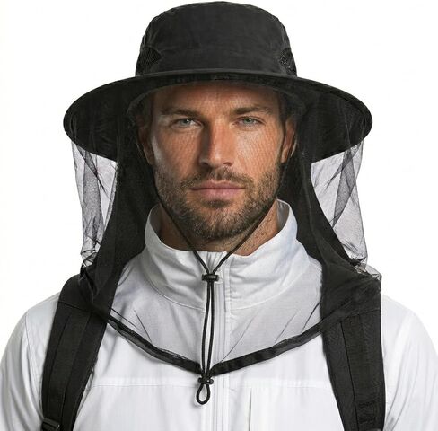 Mosquito Hat with Netting, Mosquito Hats Lightweight Outdoor Fishing Hiking Camping Bug Net for Men & Women, Grey in Saudi Arabia