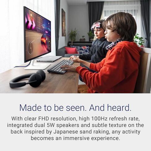 Dell S2425H Monitor - 23.8 Inch, FHD (1920x1080) Display, 100Hz Refresh Rate, 1500:1 Contrast Ratio, 99% sRGB, TÜV Rheinland Eye Comfort 4 Star, Integrated 2x5W Speaker, Tilt- Ash White Color in Saudi Arabia