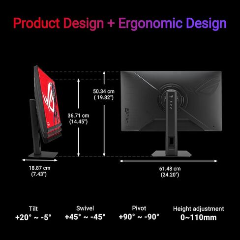 ASUS ROG Strix IPS 27" Dual Mode Gaming Monitor (XG27UCSR) ― Dual Mode (4K 160Hz or FHD 324Hz), 0.03ms, Fast IPS, ELMB Sync, Smart Pixel Technology, HDR, DisplayWidget, 3yr Warranty in Saudi Arabia