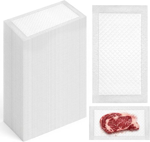 200 Pcs 4x7 Inch Meat Absorbent Pads, White Meat Soaker Pads for Vacuum Sealer Bags for Kitchen and Shop, 60 Grams in Saudi Arabia