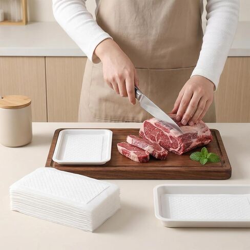 200 Pcs 4x7 Inch Meat Absorbent Pads, White Meat Soaker Pads for Vacuum Sealer Bags for Kitchen and Shop, 60 Grams in Saudi Arabia