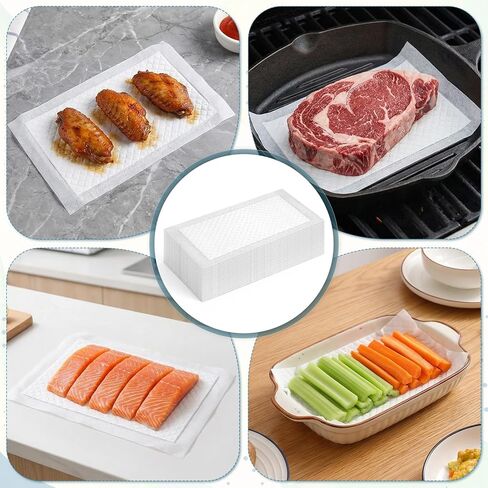 200 Pcs 4x7 Inch Meat Absorbent Pads, White Meat Soaker Pads for Vacuum Sealer Bags for Kitchen and Shop, 60 Grams in Saudi Arabia