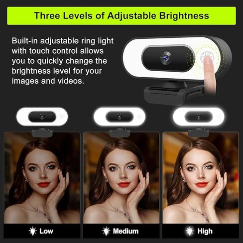 ToLuLu 1080P Webcam with Ring Light and Microphone, Streaming Web Camera, Mouse Pad with Wrist Rest Support, Mouse Pad with Wrist Rest Support Non Slip Rubber Base Mousepad in Saudi Arabia